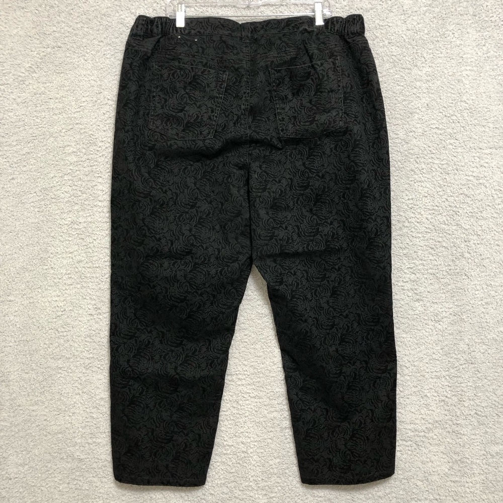 Floral Faux Velvet Pull On Pants‎ Size 22WP Stretch Evening Casual Catherines - Picture 8 of 16